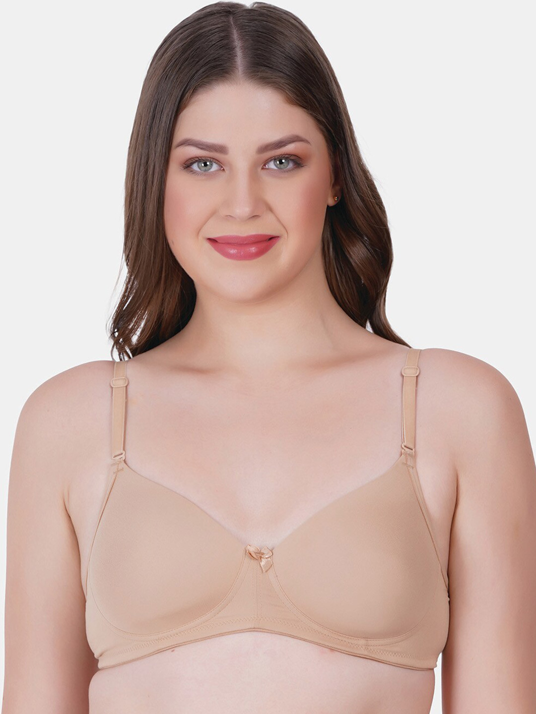 

Reveira Full Coverage Lightly Padded Dry Fit T-shirt Bra With All Day Comfort, Beige