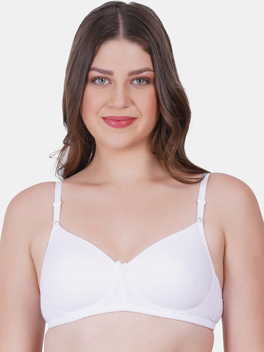 

Reveira Lightly Padded Medium Coverage Dry Fit All Day Comfort Seamless Push-Up Bra, White