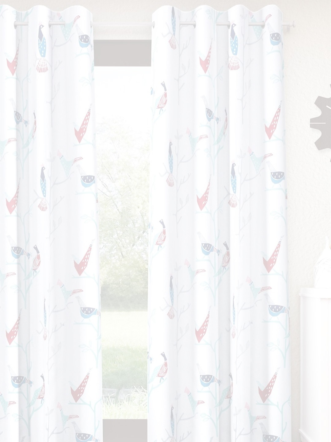 

Home Sizzler White 1 Piece Ethnic Motifs Room Darkening Pure Cotton Window Curtain