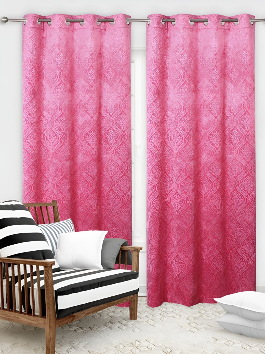 

LAFIONA Pink 2 Pieces Room Darkening Door Curtains