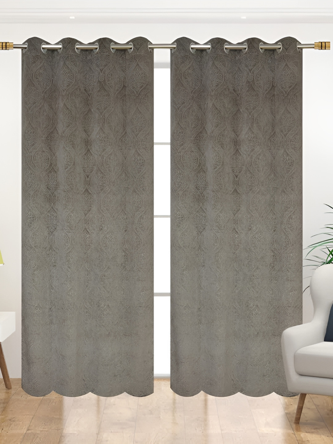 

LAFIONA Grey 2 Pieces Room Darkening Door Curtains