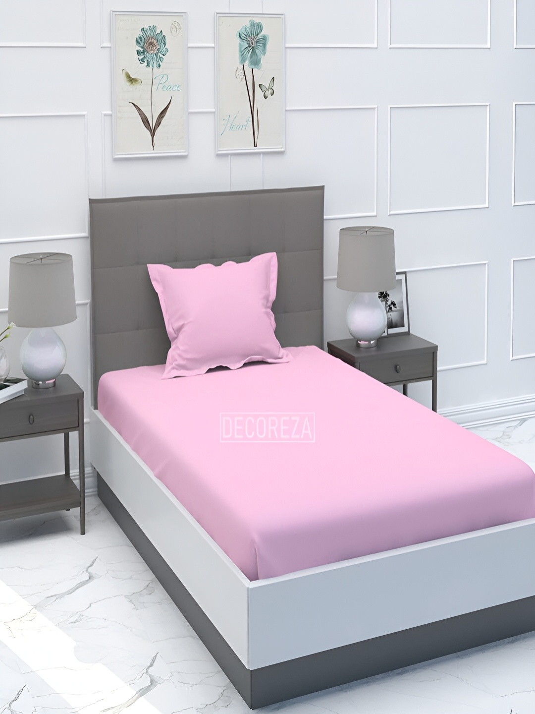 

Bromwick Pink Solid Cotton210 TC Single Bedsheet with 1 Pillow Cover