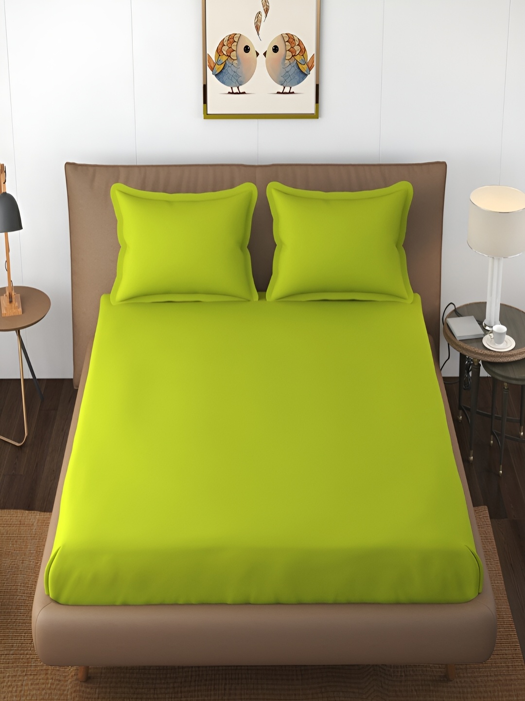 

Bromwick Green Cotton 210 TC Queen Bedsheet With 2 Pillow Covers