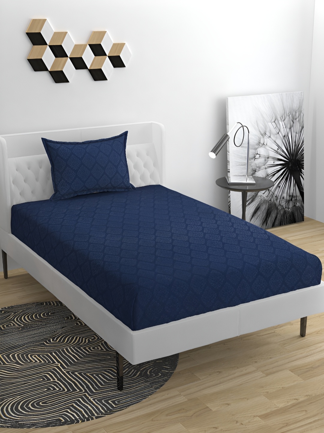 

Bromwick Blue Ethnic Motifs Cotton 210 TC Single Bedsheet With 1 Pillow Cover