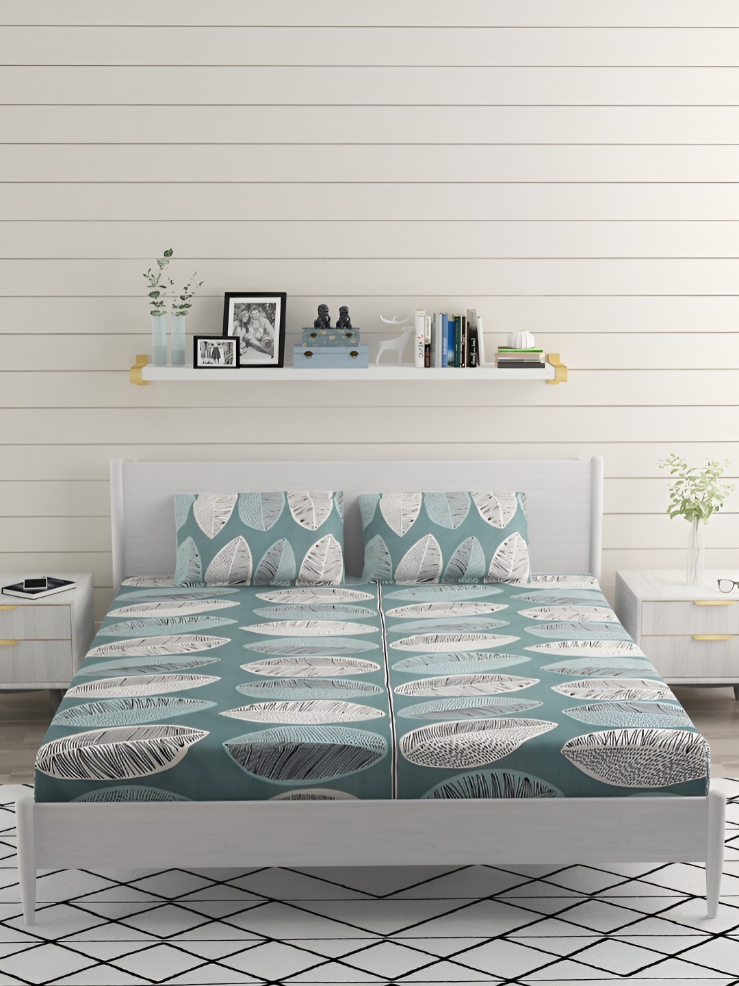 

Bromwick Mint Green & White Floral Cotton 210 TC Fitted Crib Bedsheet With 2 Pillow Covers