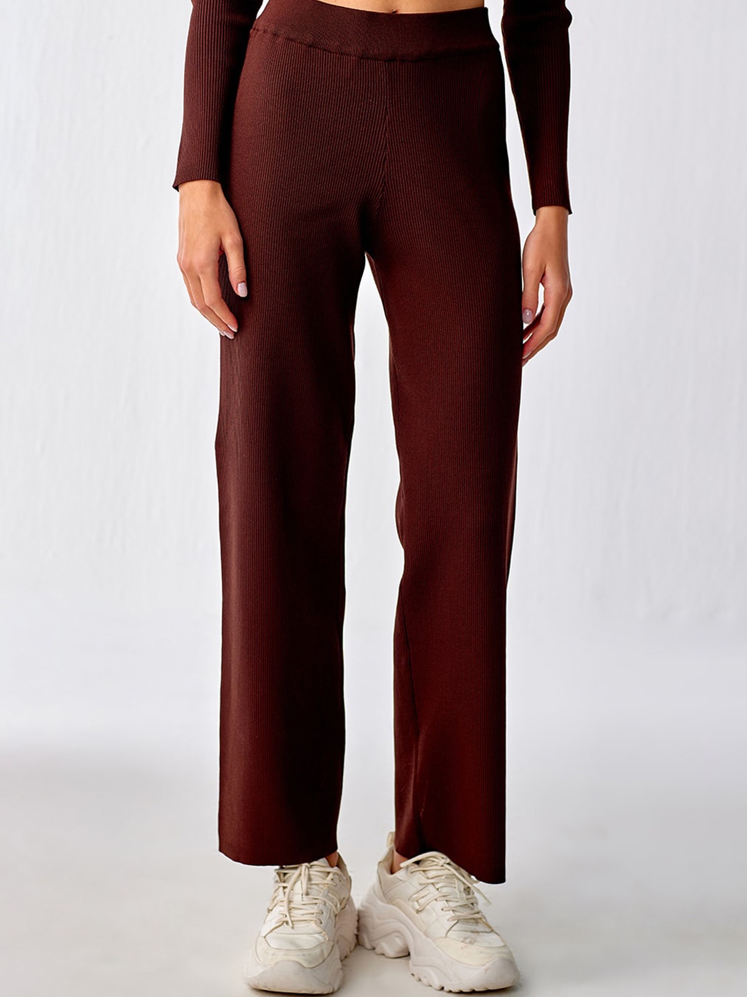 COVER STORY Women Mid-Rise Trousers, Brown