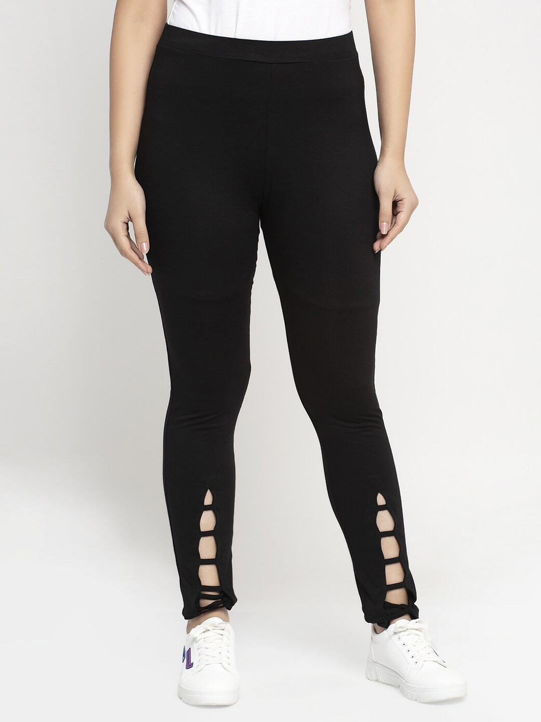 

DressBerry Women Black Cut Out Cotton Mid Rise Joggers
