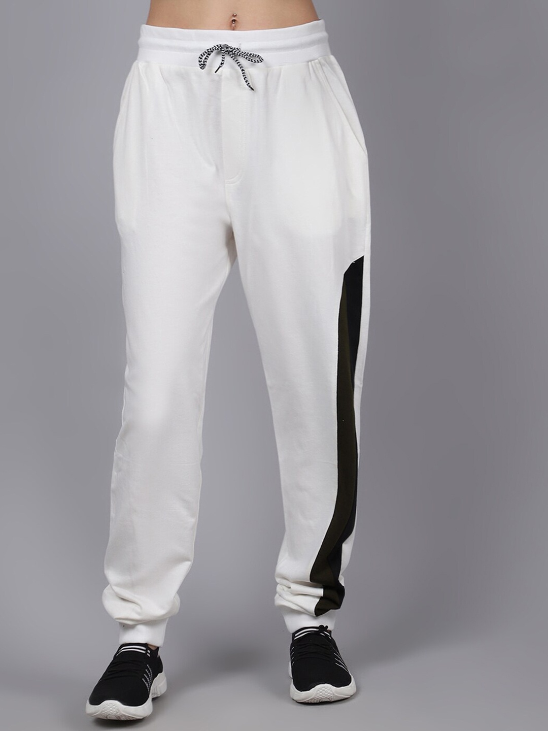 

DressBerry Women Mid-Rise Cotton Jogger, Off white