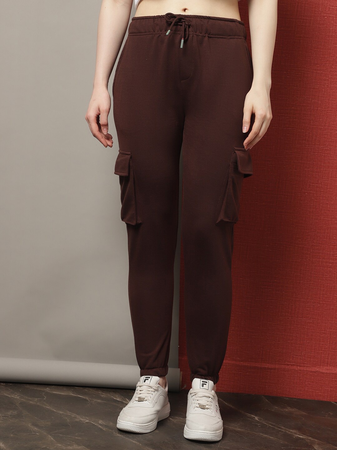 

DressBerry Women Brown Mid-Rise Cotton Relaxed-Fit Joggers