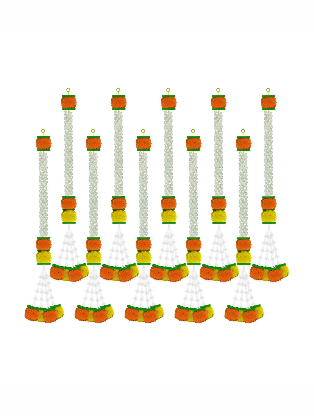

iHandikart Yellow & Orange 10 Pieces Hanging Marigold Artificial Garland