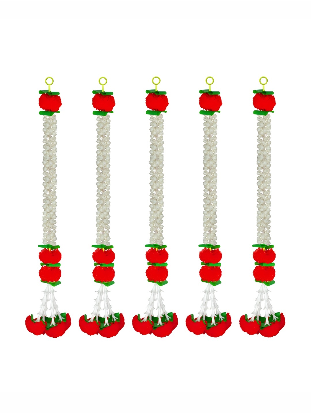 

iHandikart White & Pink 5 Pieces Hanging Jasmine Artificial Flowers