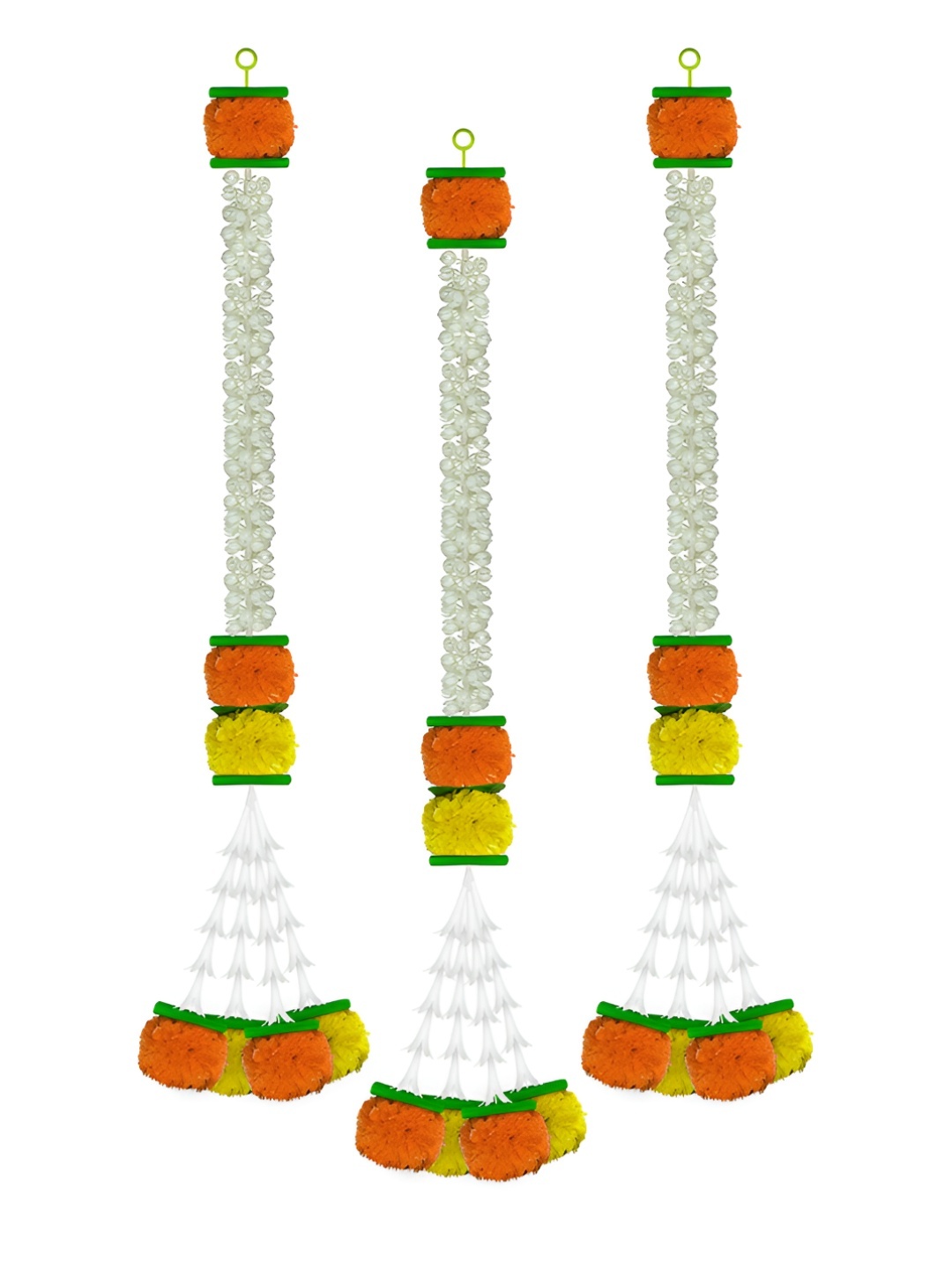 

iHandikart Yellow & Orange 3 Pieces Hanging Marigold Artificial Flower