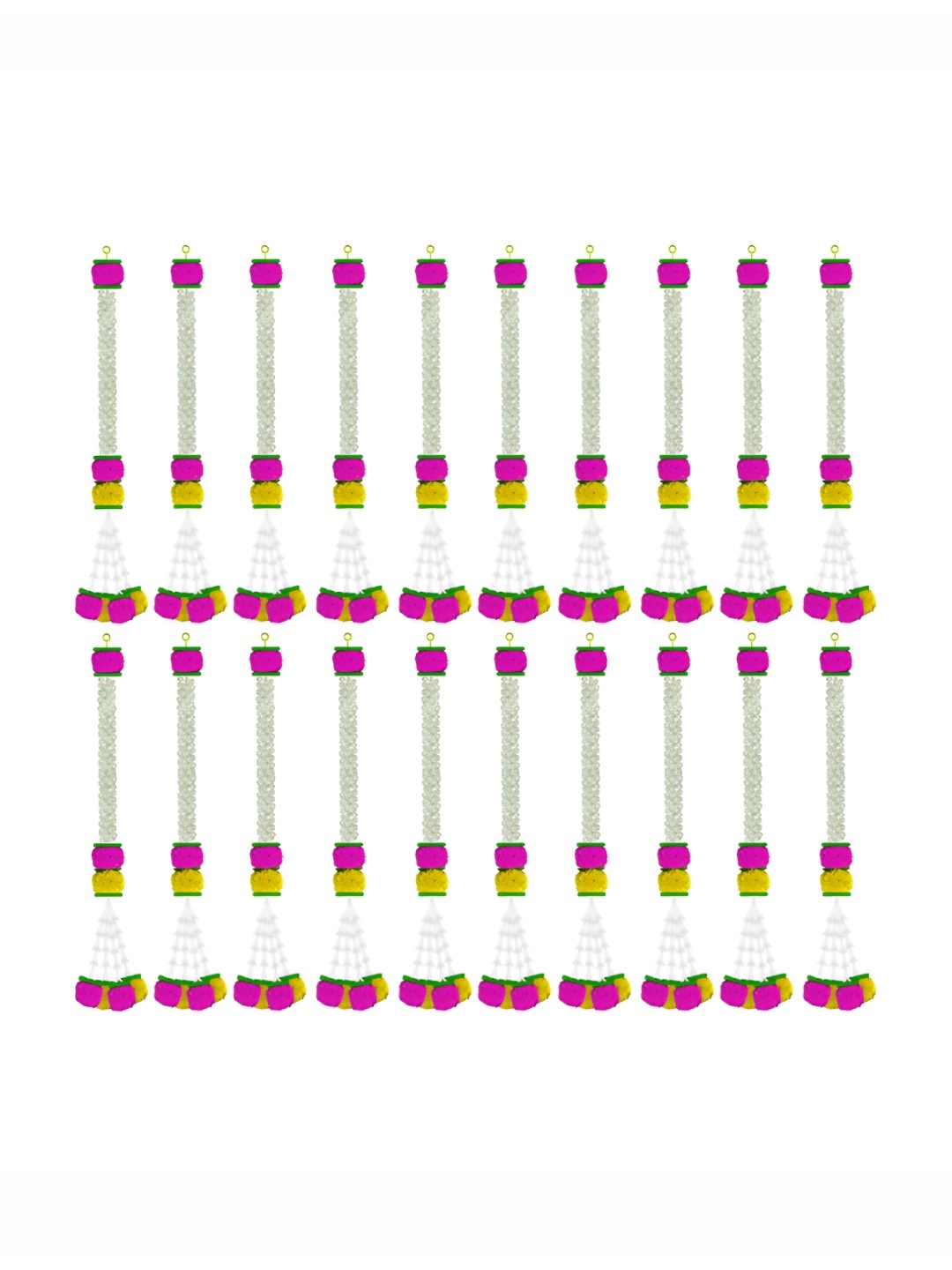 

iHandikart White & Pink 20 Pieces Hanging Jasmine Artificial Flowers