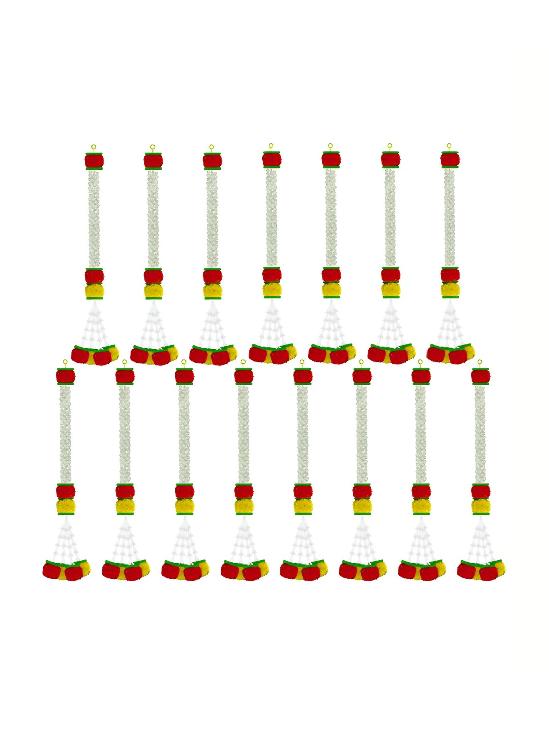 

iHandikart Yellow & Red 15 Pieces Hanging Marigold Artificial Garland
