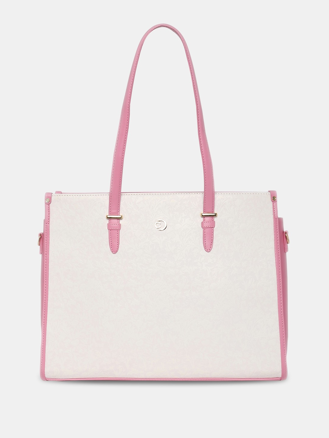 

Caprese Pink Printed Leather Tote Bag