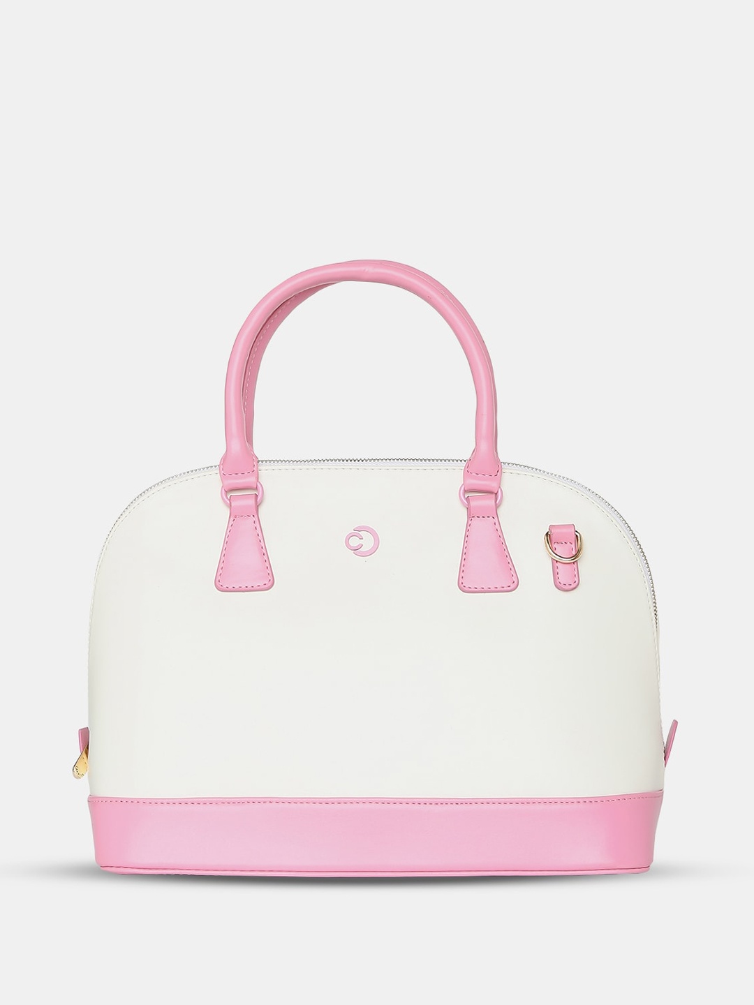 

Caprese Colourblocked Leather Structured Handheld Bag, White