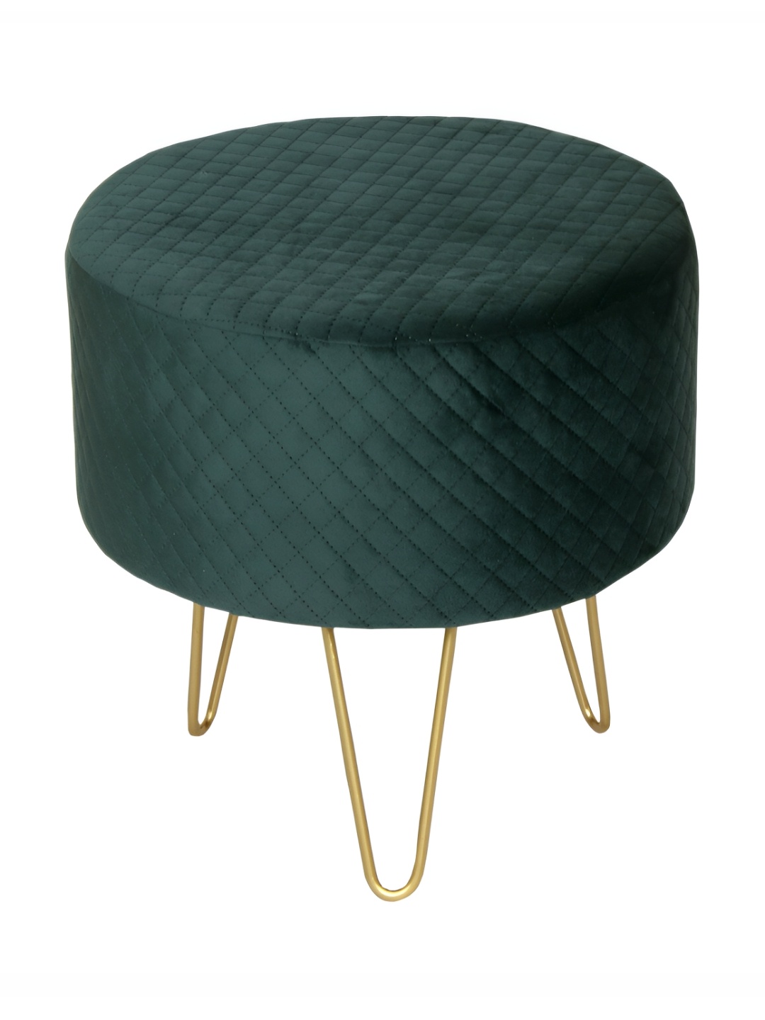 

Shadowkart Beige & Green Checked Cylindrical Ottoman