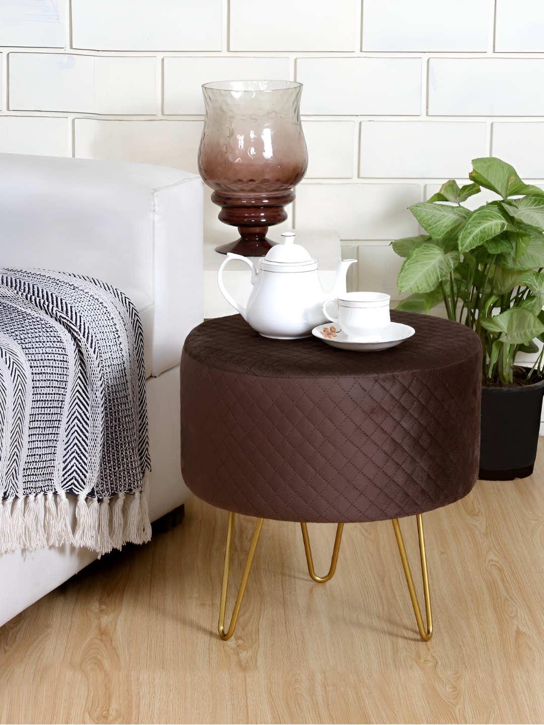 

Shadowkart Brown Textured Ottoman Pouffes