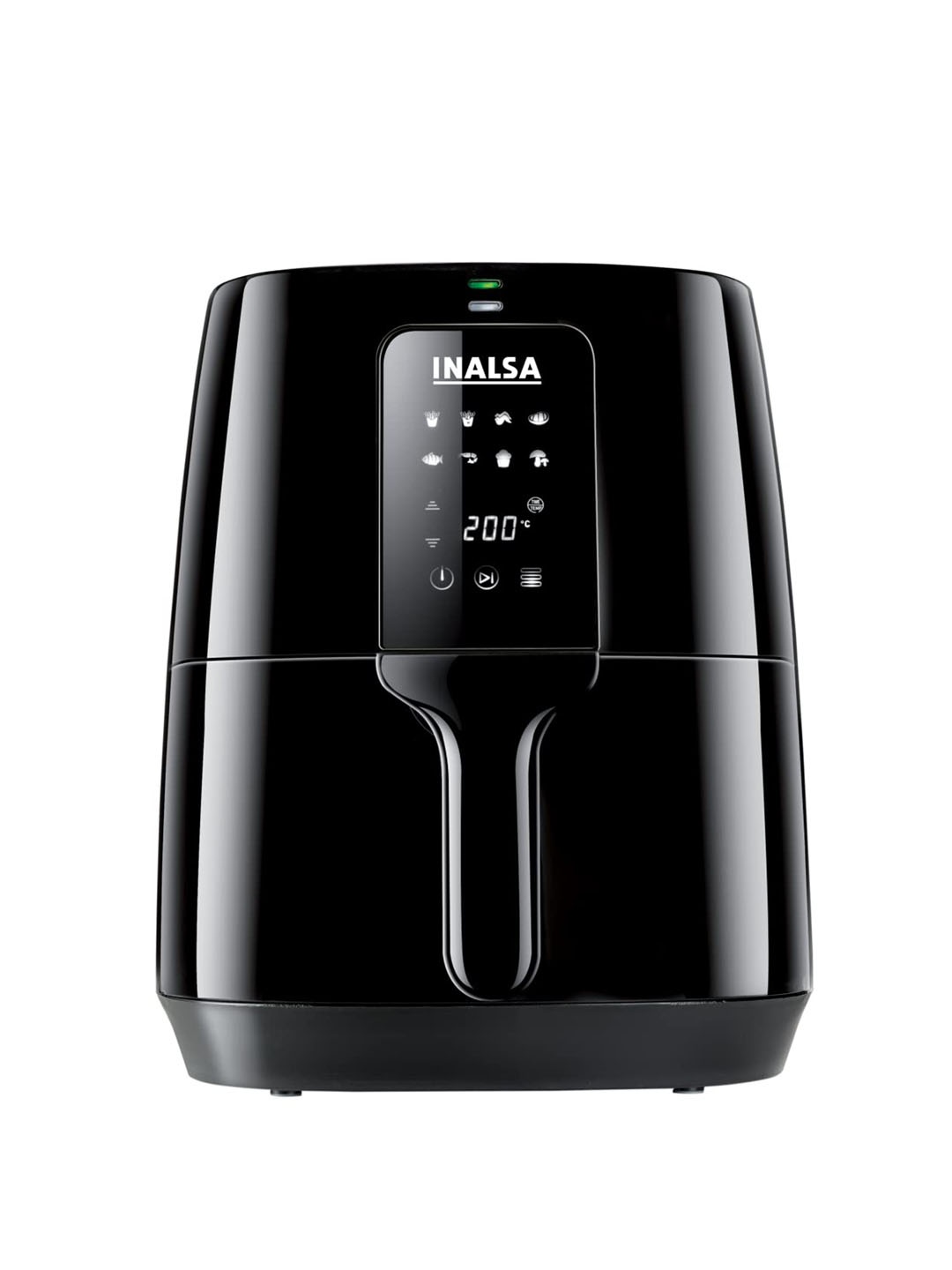 

Inalsa Black Nutri Fry Stainless Steel Digital Air Fryer with Regular Handle 4.2L