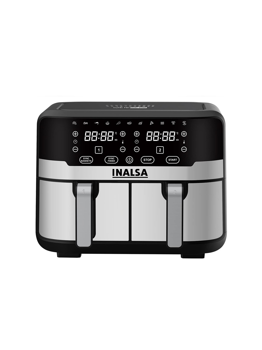 

Inalsa Nutri Fry Dual Zone Air Fryer with Regular Handle 10 L, Black