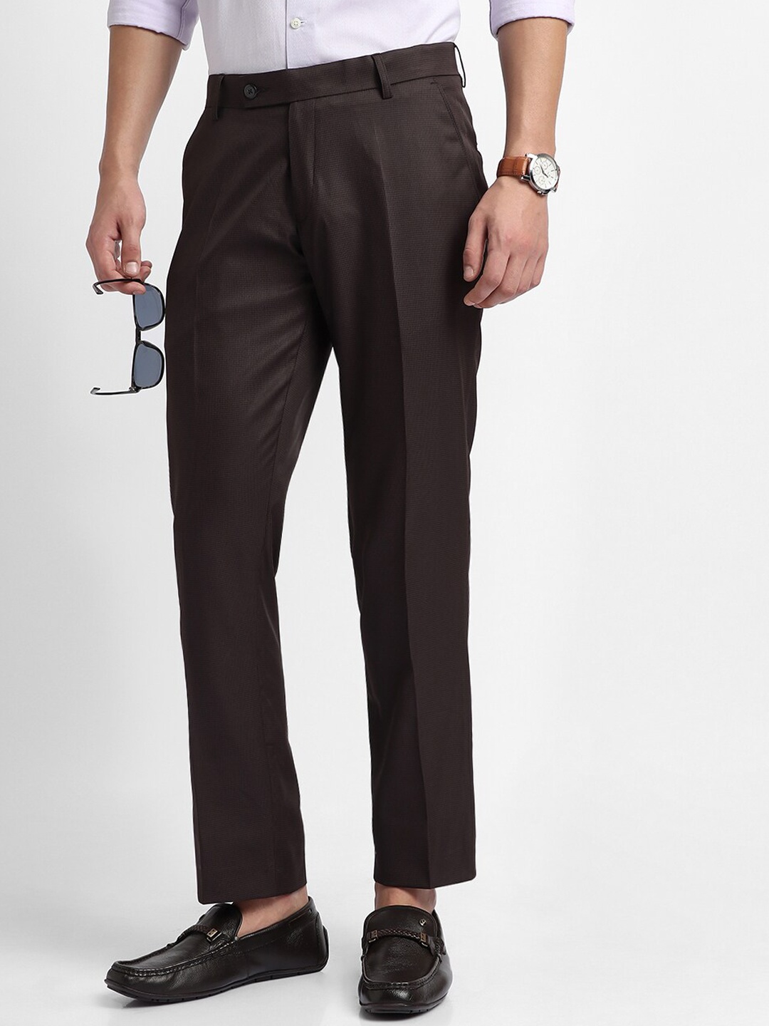 

Dennis Lingo Men Smart Tapered Fit Trousers, Black
