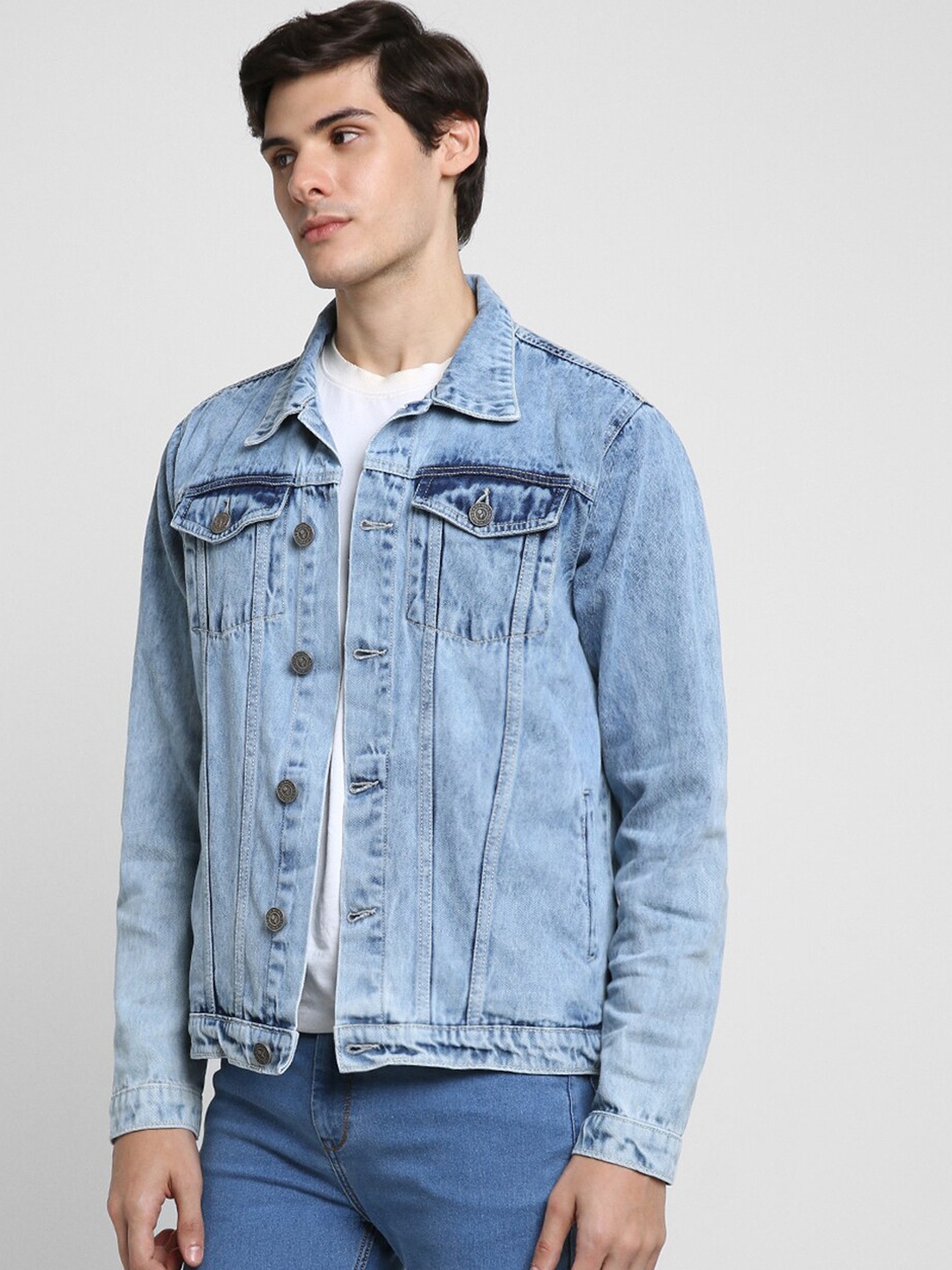 

Dennis Lingo Washed Pure Cotton Denim Jacket, Blue