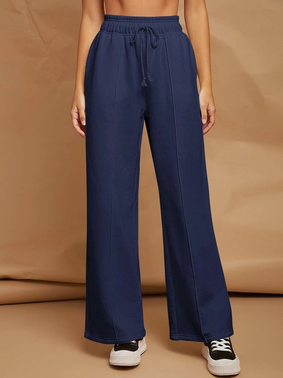 

TABADTOD Women Relaxed Loose Fit Oversized Parallel Trousers, Navy blue