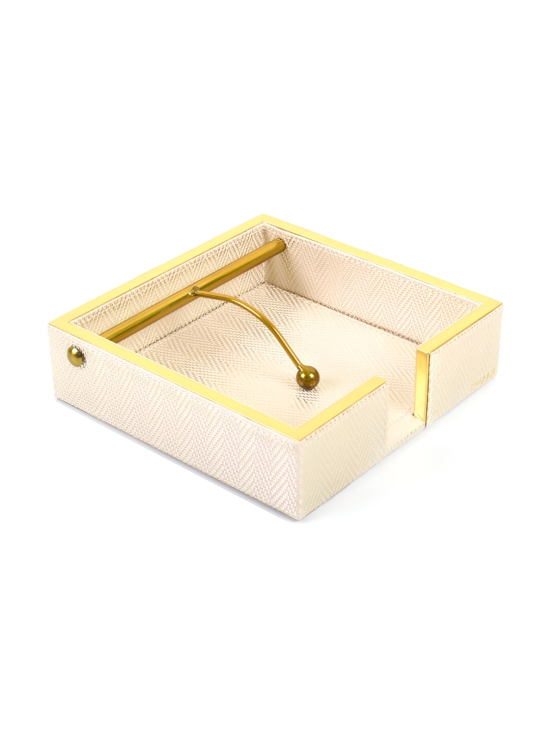 

ICHKAN Cream & Yellow Leather Tissue Holder