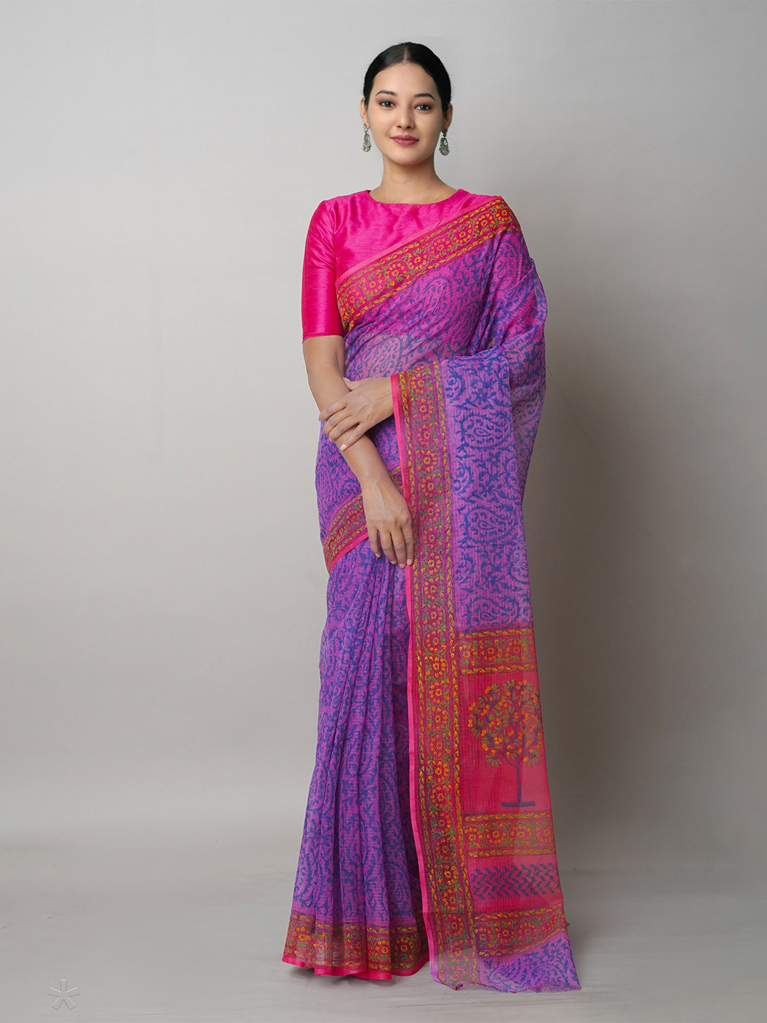 

Unnati Silks Ethnic Motifs Pure Cotton Handloom Kota Saree, Purple