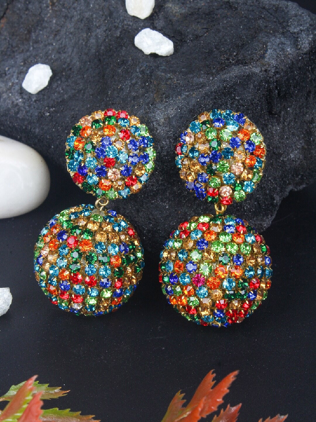 

Stylecast X KPOP Blue Gold-Plated Rhinestone Contemporary Drop Earrings