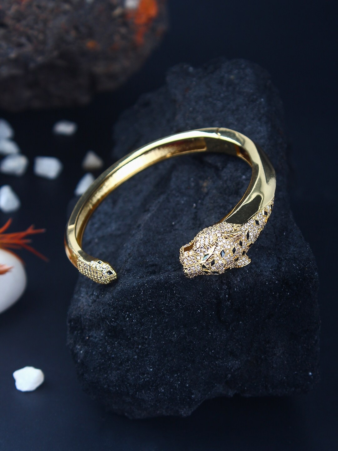 

Stylecast X KPOP Transparent Gold Plated Cubic Zirconia Cuff Bracelet