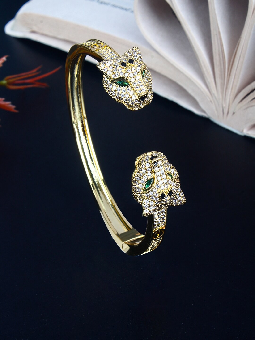 

Stylecast X KPOP Women Gold-Plated Cubic Zirconia Bangle-Style Bracelet