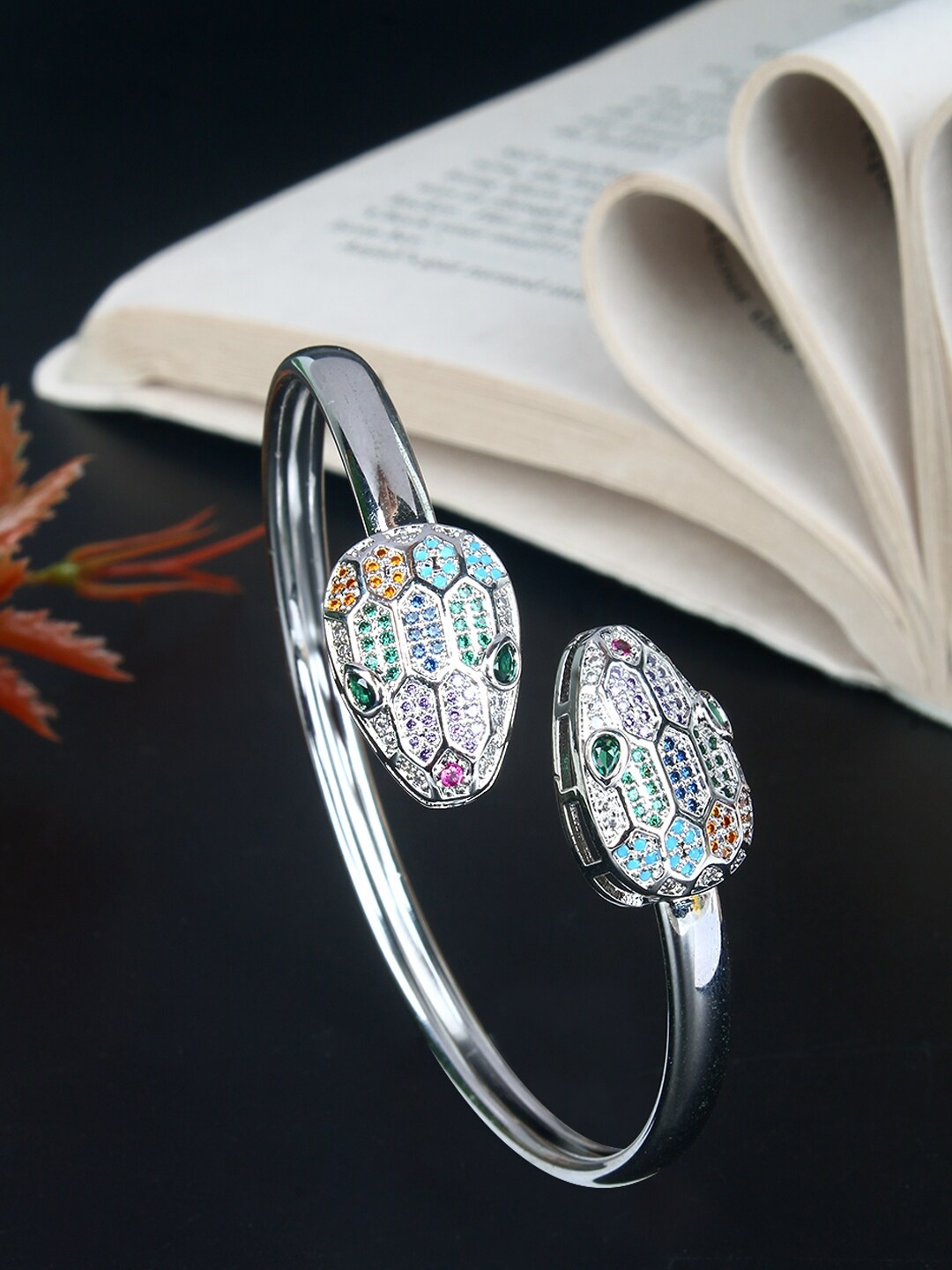 

Stylecast X KPOP Silver-Plated Brass Cubic Zirconia Bangle-Style Bracelet