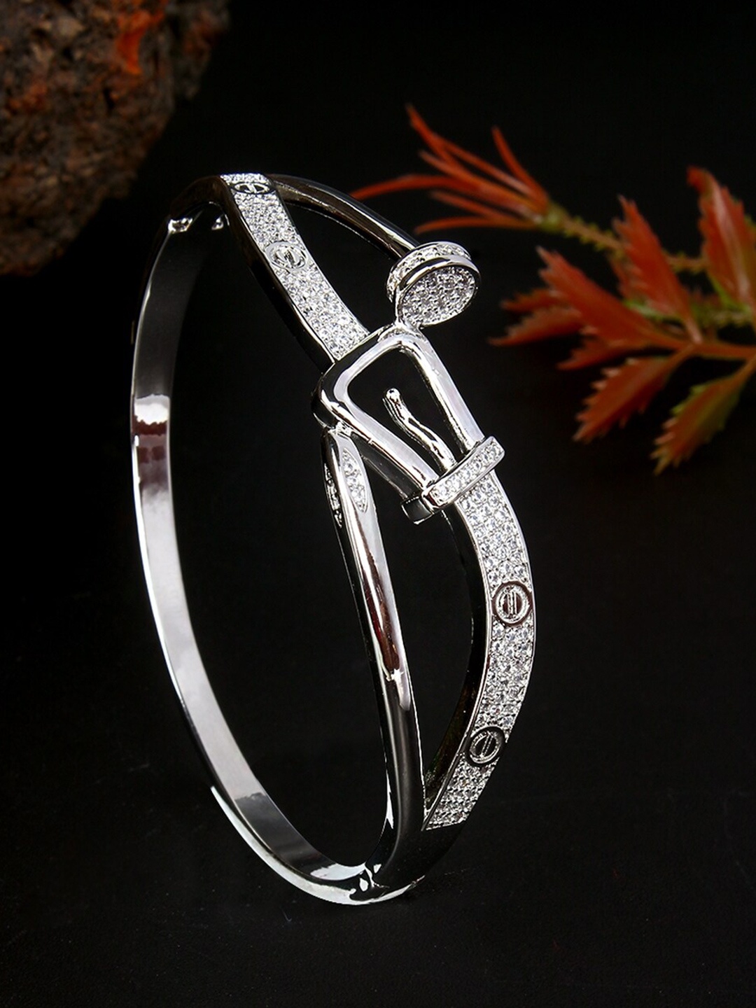 

Stylecast X KPOP Silver-Plated Brass Cubic Zirconia-Studded Bracelet