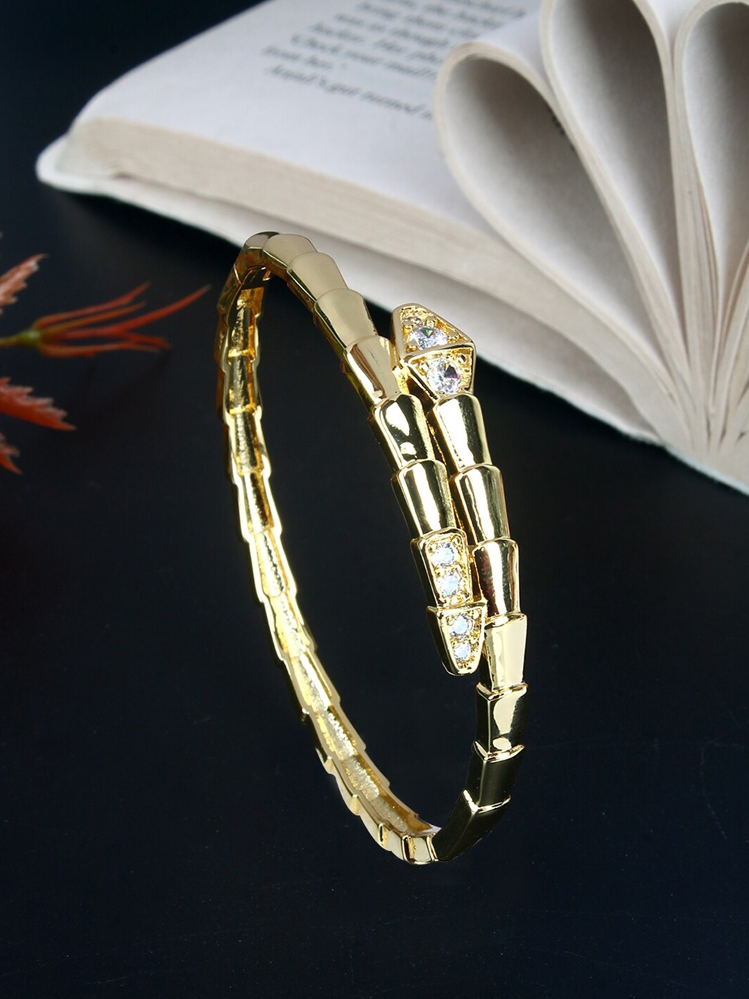 

Stylecast X KPOP Transparent Gold Plated Cubic Zirconia Bangle-Style Bracelet