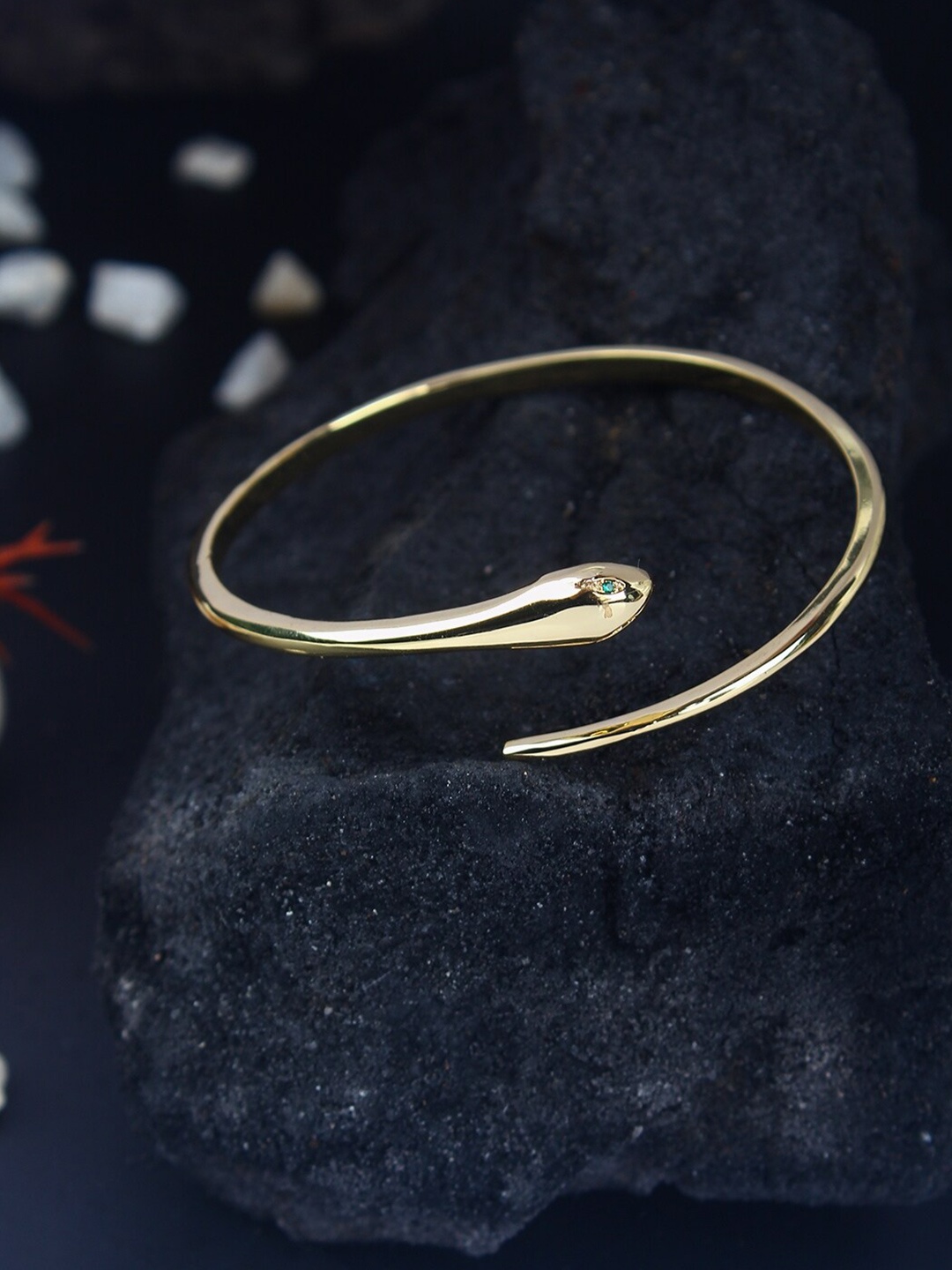

Stylecast X KPOP Gold-Plated Brass Cubic Zirconia-Studded Bangle-Style Bracelet