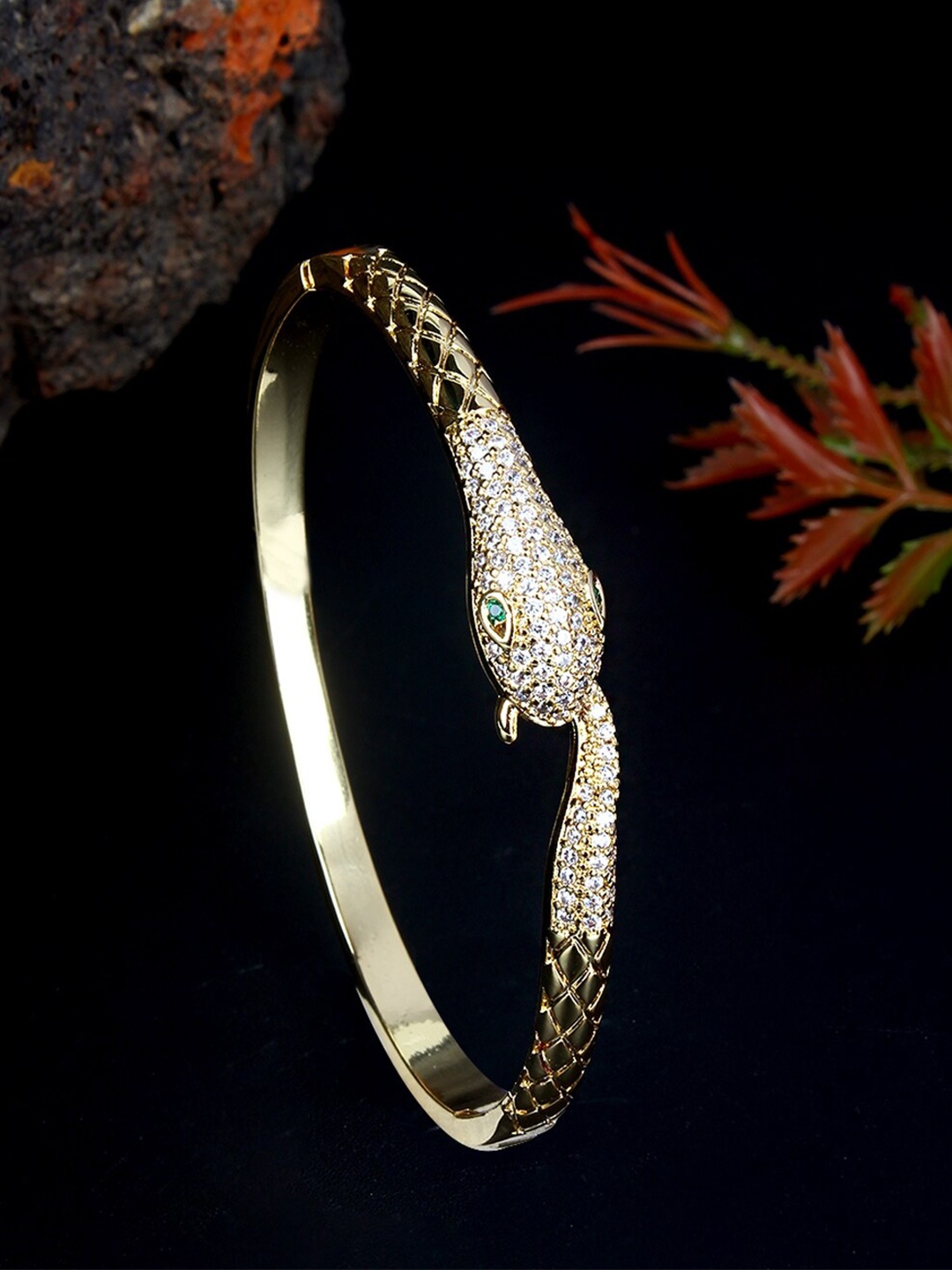 

Stylecast X KPOP Women Gold-Plated Cubic Zirconia Bangle-Style Bracelet