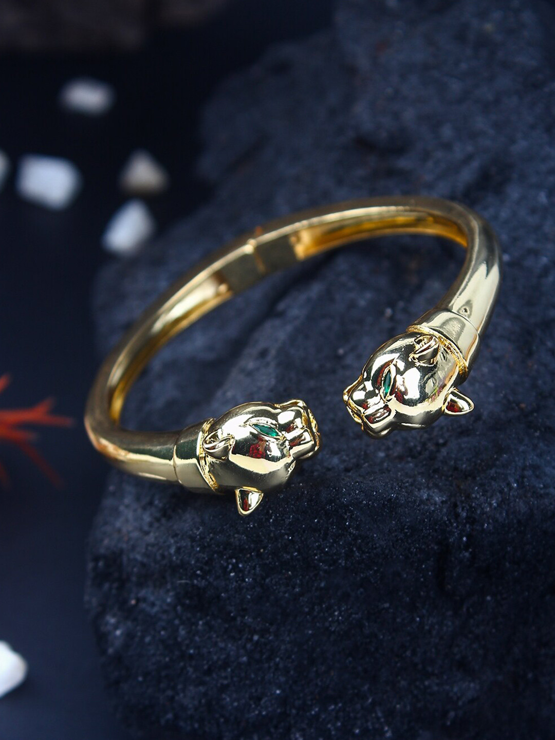 

Stylecast X KPOP Green Women Brass Cubic Zirconia Gold-Plated Bangle-Style Bracelet