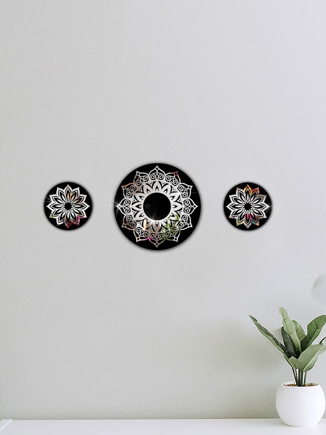 

VAH Kya Bat Hai !! Black 3 Pieces 3D Acrylic Wall Sticker, Silver