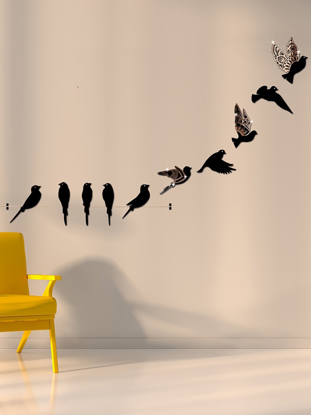 

VAH Kya Bat Hai !! Black Designed 3D Acrylic Wall Sticker, Copper