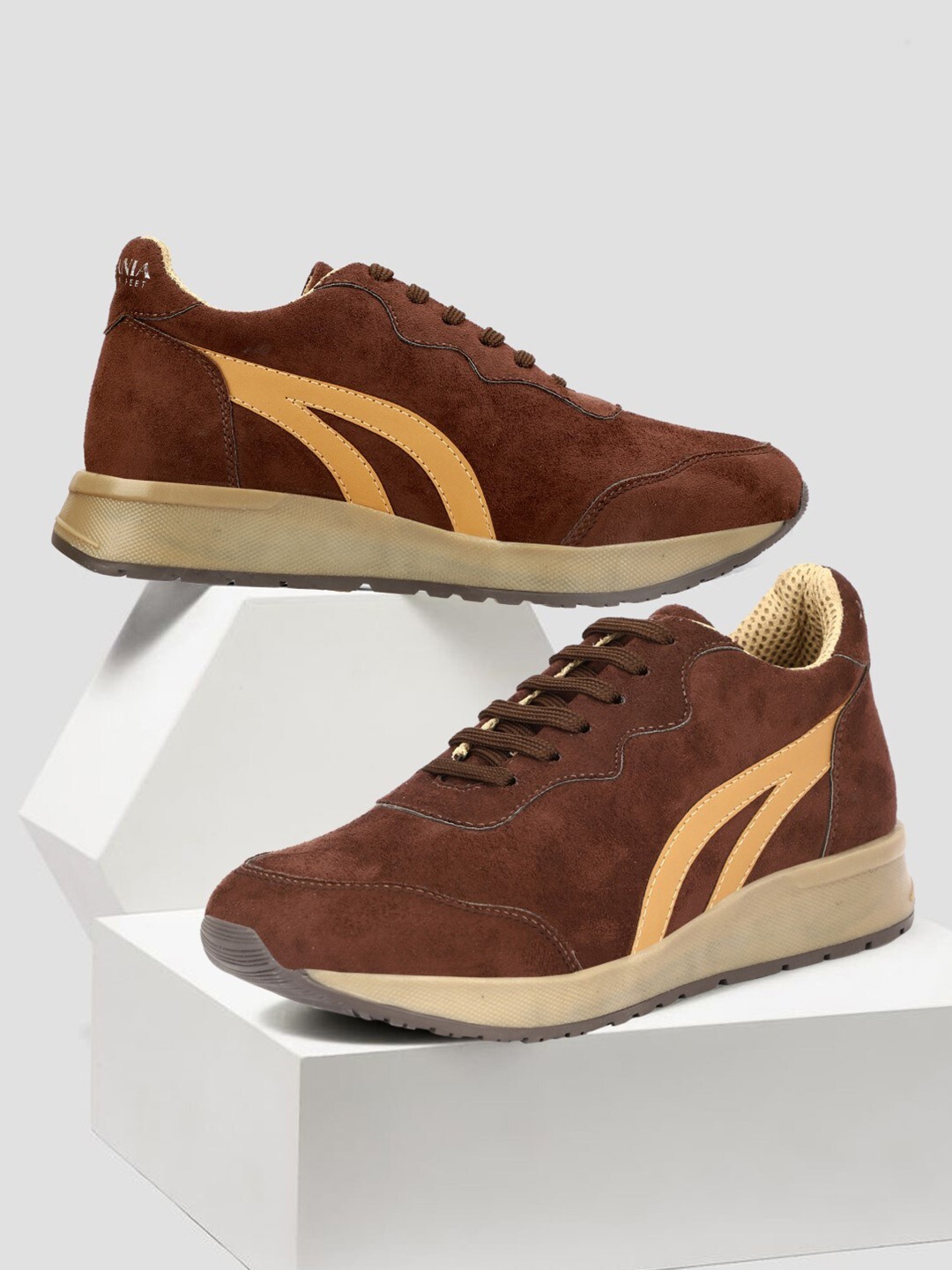 

SHOZANIA Men Leather Lightweight Walking Shoes, Brown