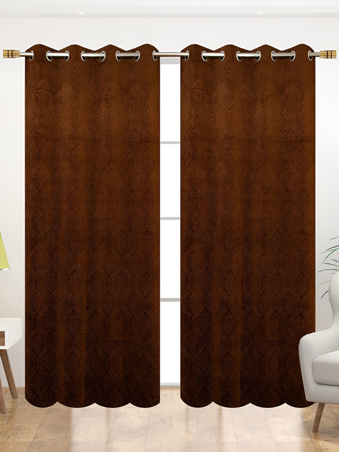 

EISMOURAH Brown 2 Pieces Room Darkening Door Curtains
