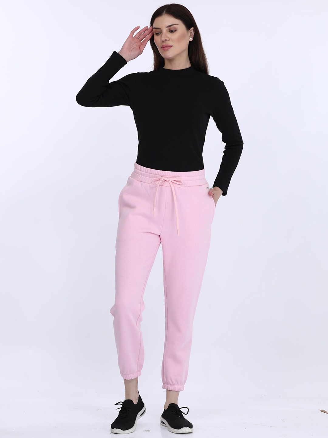 

MAYSIXTY Women Mid-Rise Joggers, Pink