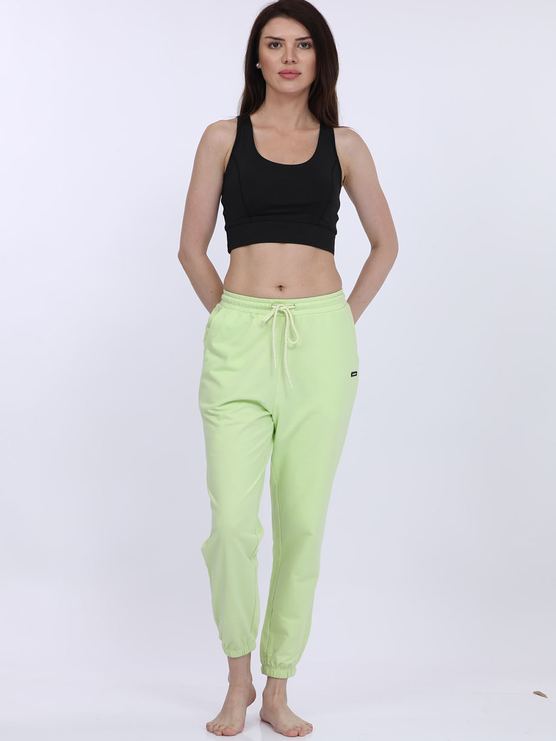 

MAYSIXTY Women Mid Rise Joggers, Green