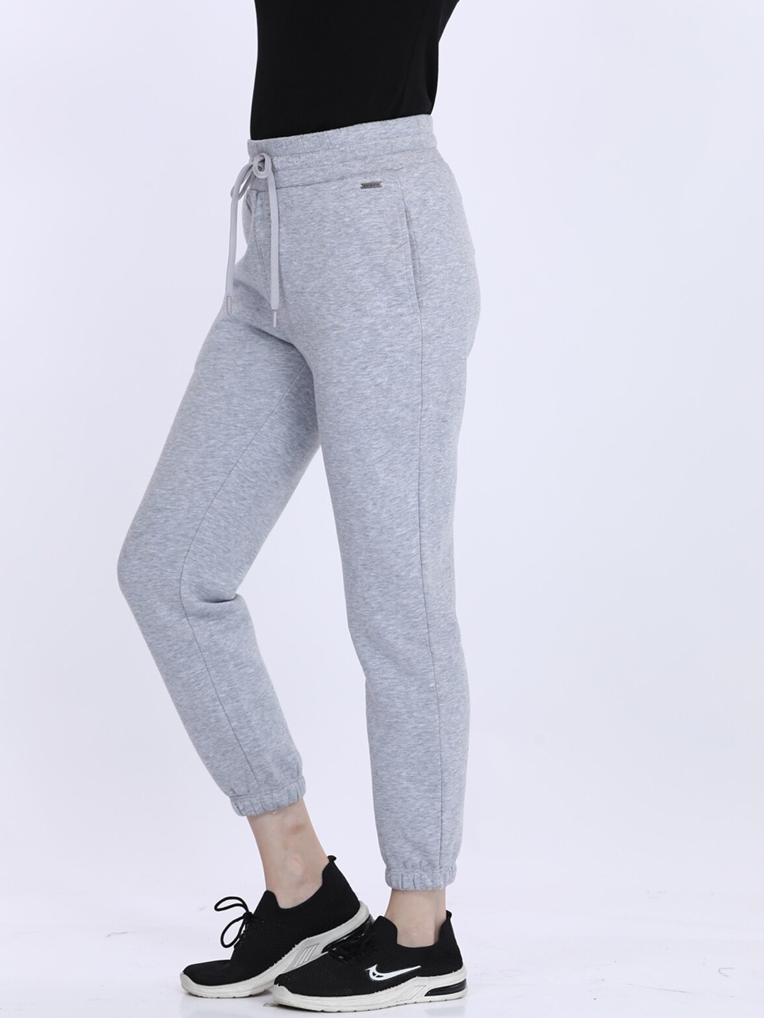

MAYSIXTY Women Mid Rise Joggers, Grey