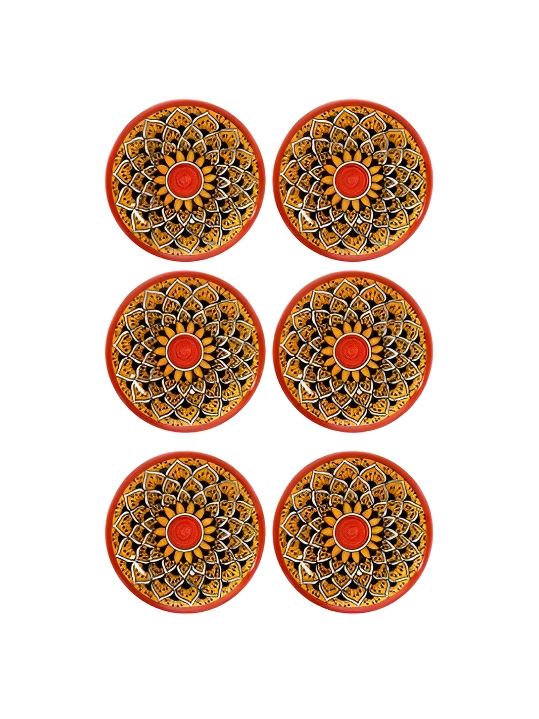 

caffeine Orange 6 Pieces Printed Ceramic Plates