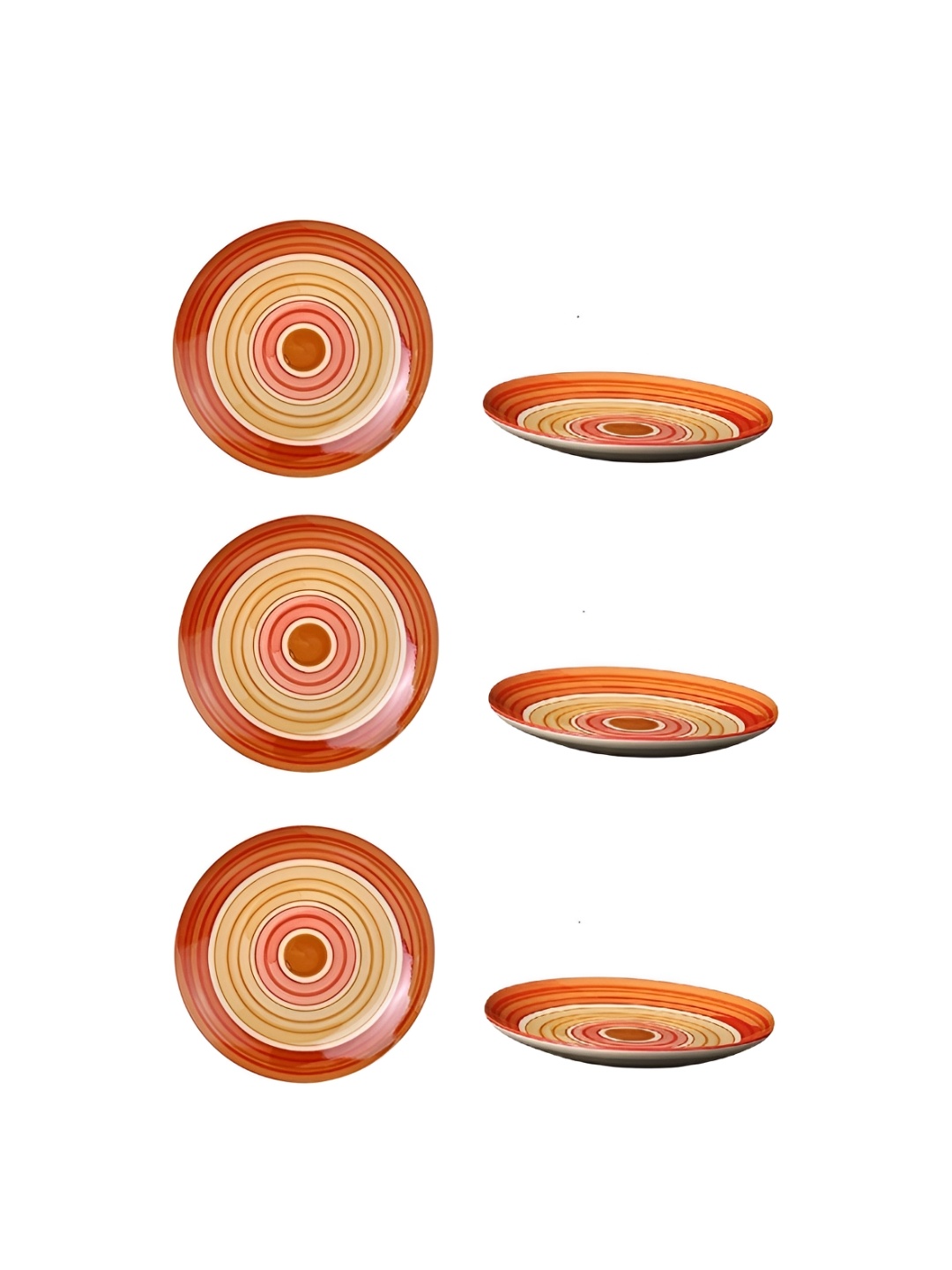 

caffeine Beige & Brown 6 Pieces Textured Ceramic Plates