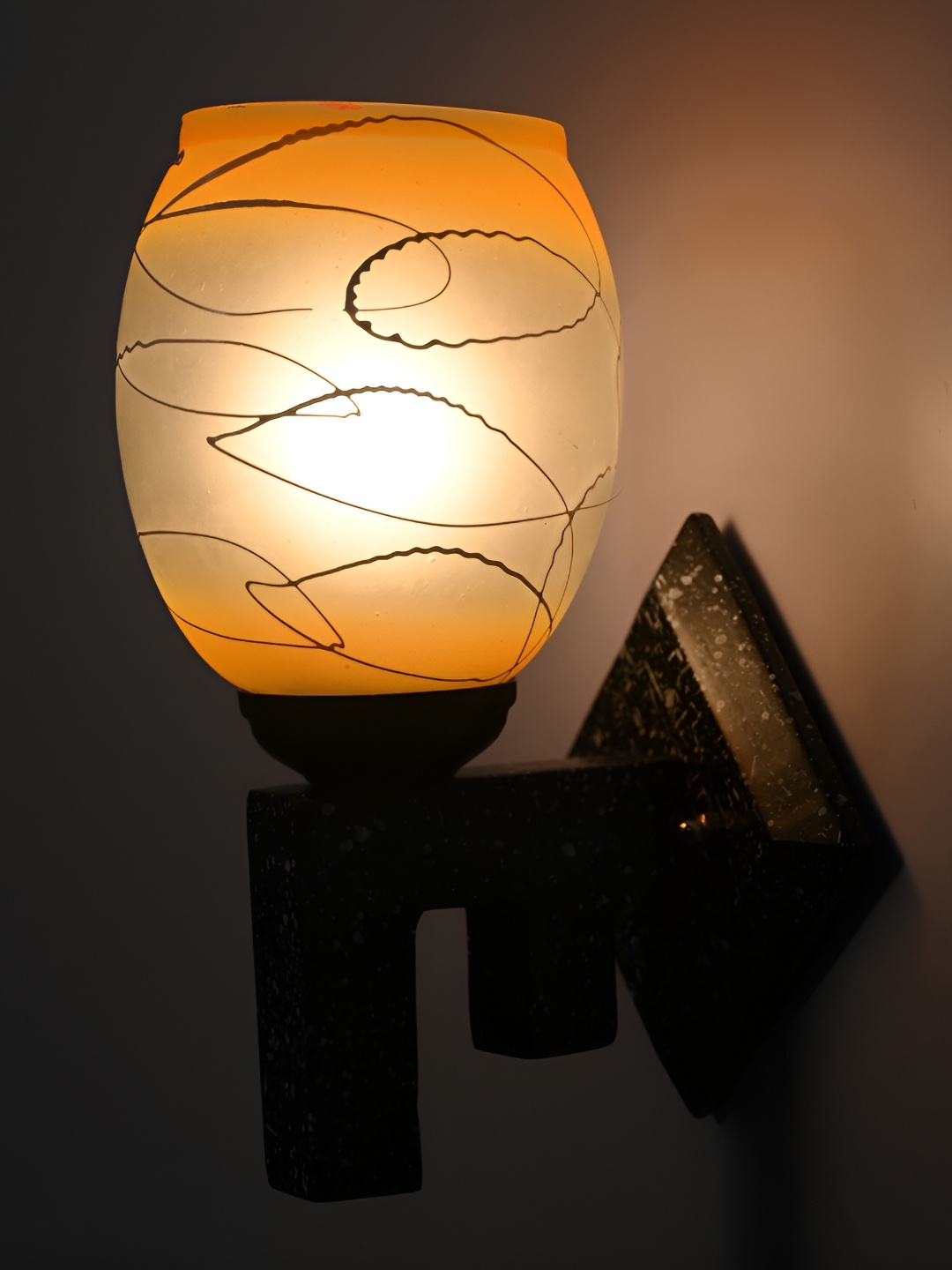 Afast Orange & White Glass Wall Lamp