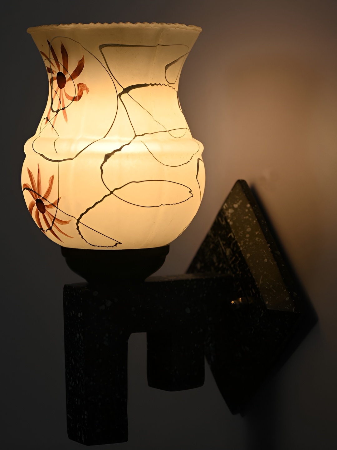 

Afast White & Brown Glass Wall Lamp