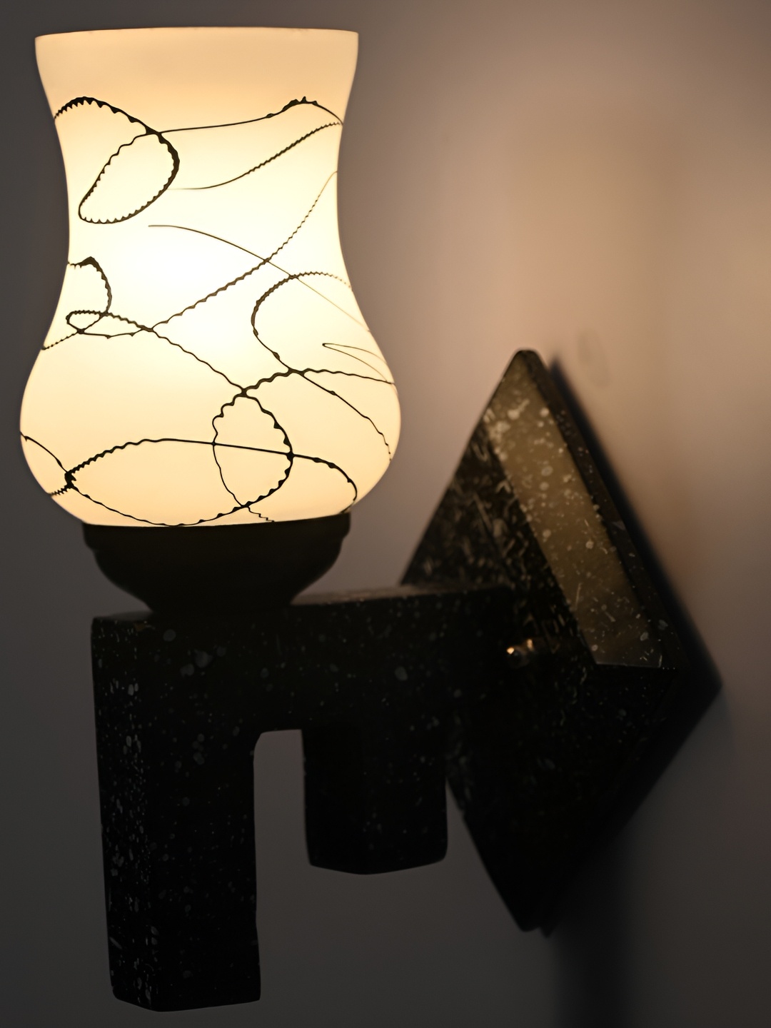

Afast Grey Glass Wall Lamp, White